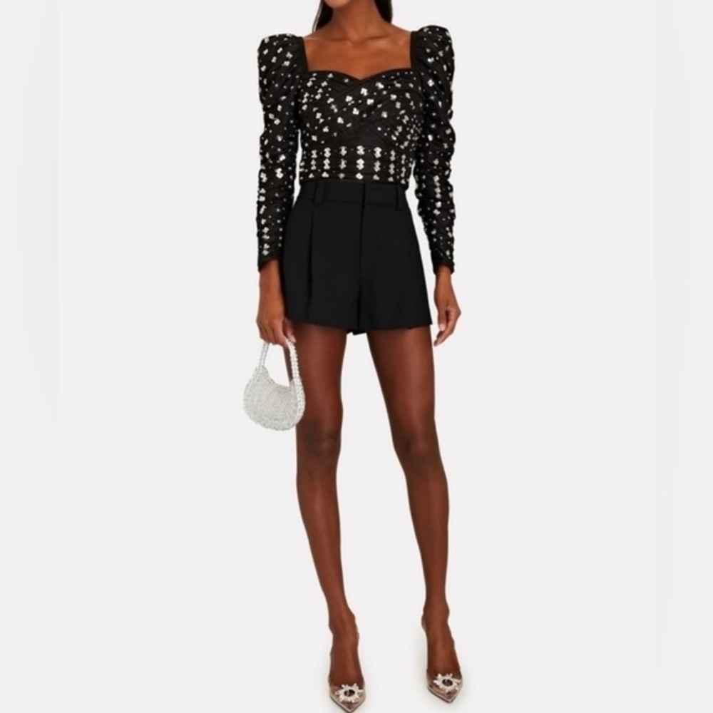SELF-PORTRAIT CLUSTER SEQUIN TAFFETA TOP 4‎